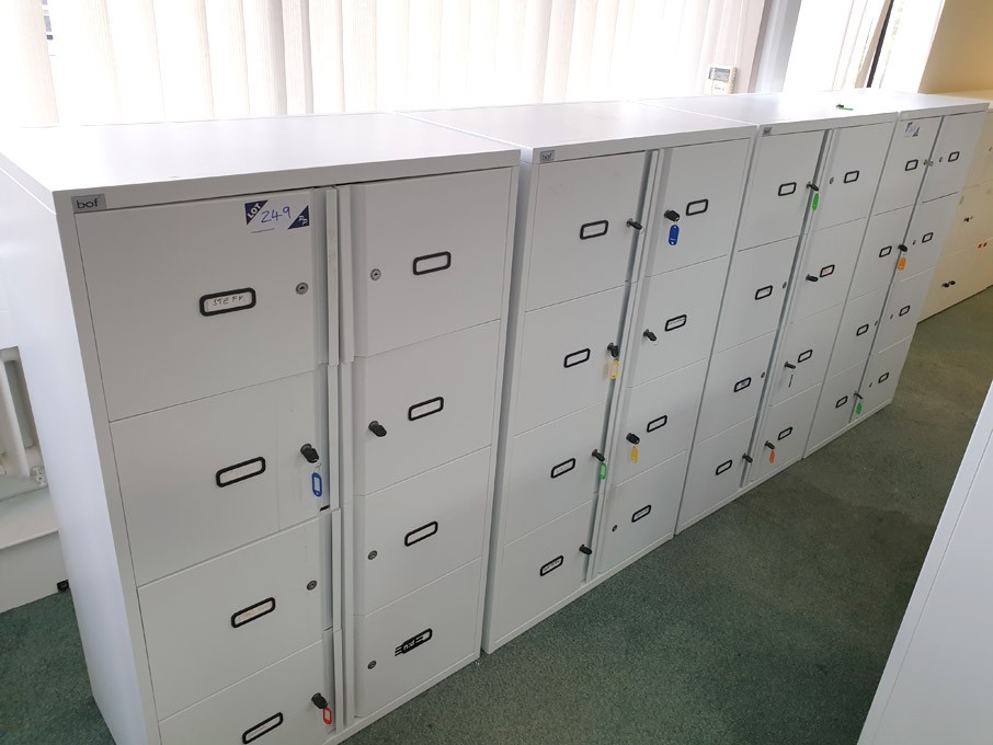 4x BOF white metal 8 compartment storage cabinets,...