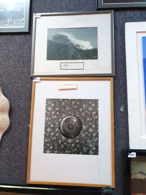 3x various black & white prints in frame