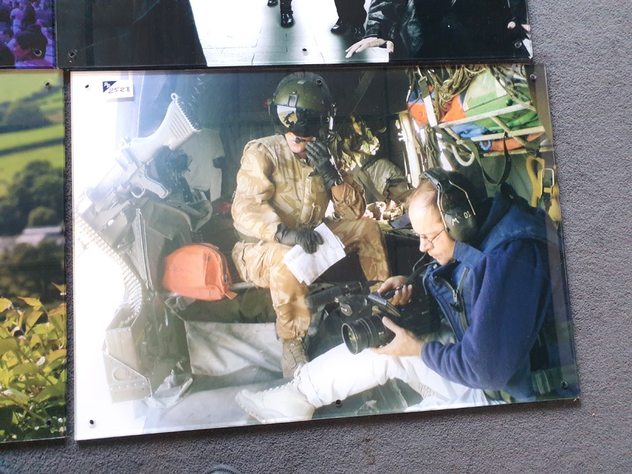 'Army Helicopter scene with camera man' colour pho...