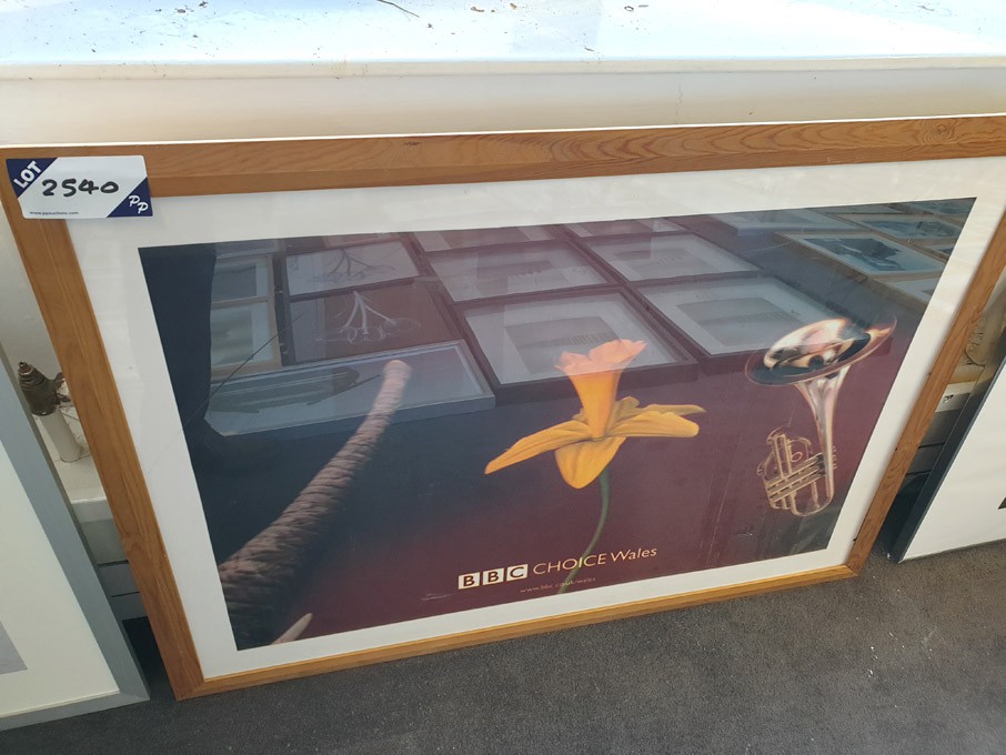 'BBC Choice Wales' framed colour print, 1070x800mm...