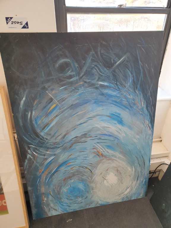 'Sea' colour oil painting on hardboard, 1290x930mm...