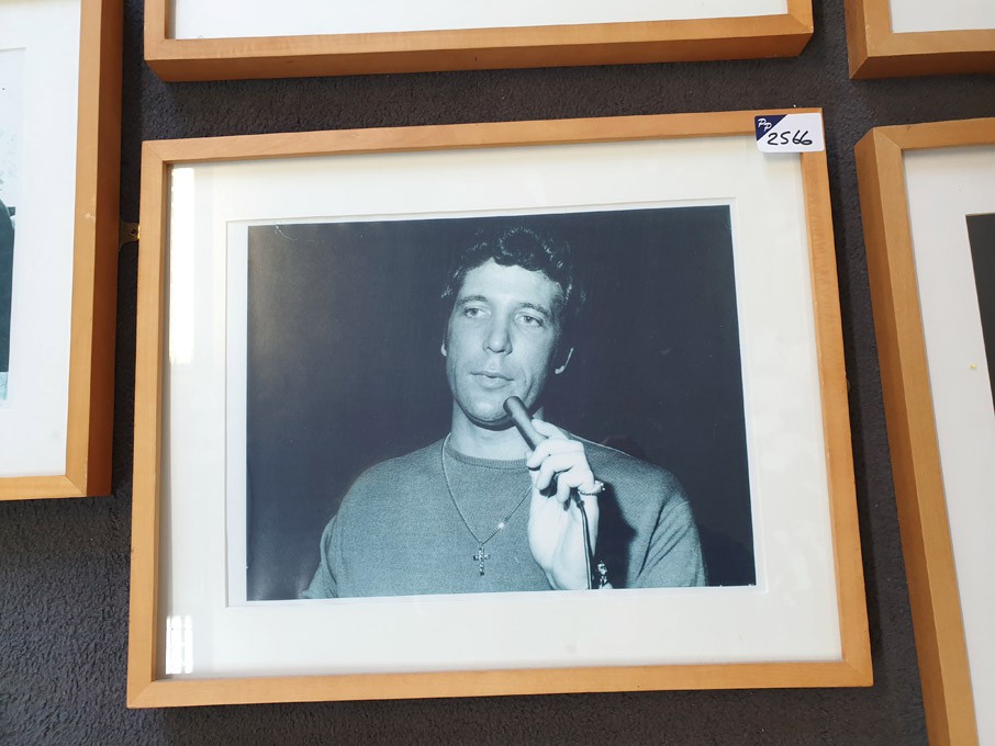 'Sir Tom Jones' black & white framed photograph, 5...