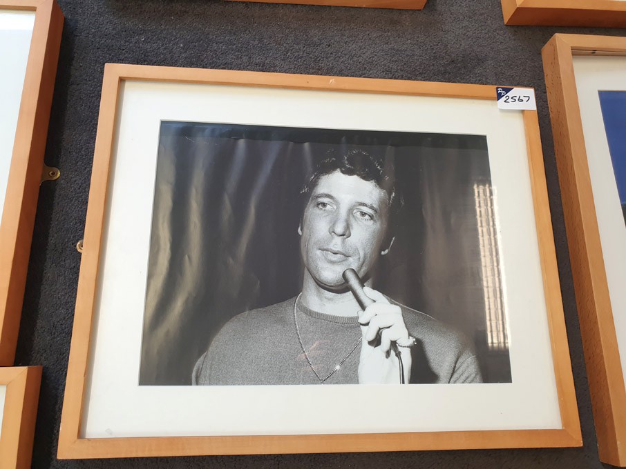 'Sir Tom Jones' black & white framed photograph, 5...