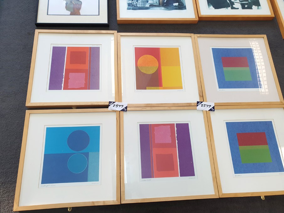 6x framed colour prints 'Windows, Sunset, Cubic He...