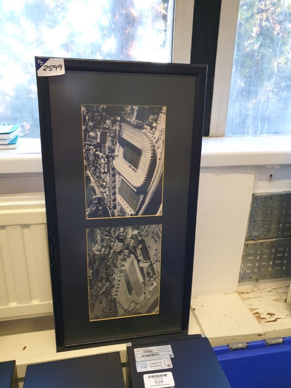 'Cardiff Stadium' black & white framed photographs...