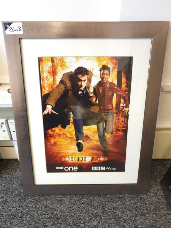 'Doctor Who' framed colour print, 600x480mm approx