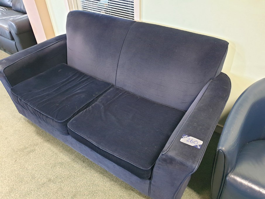 Blue cord effect 2 seater sofa, 1800x1000mm