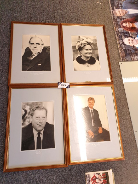 4x various portrait prints in frames