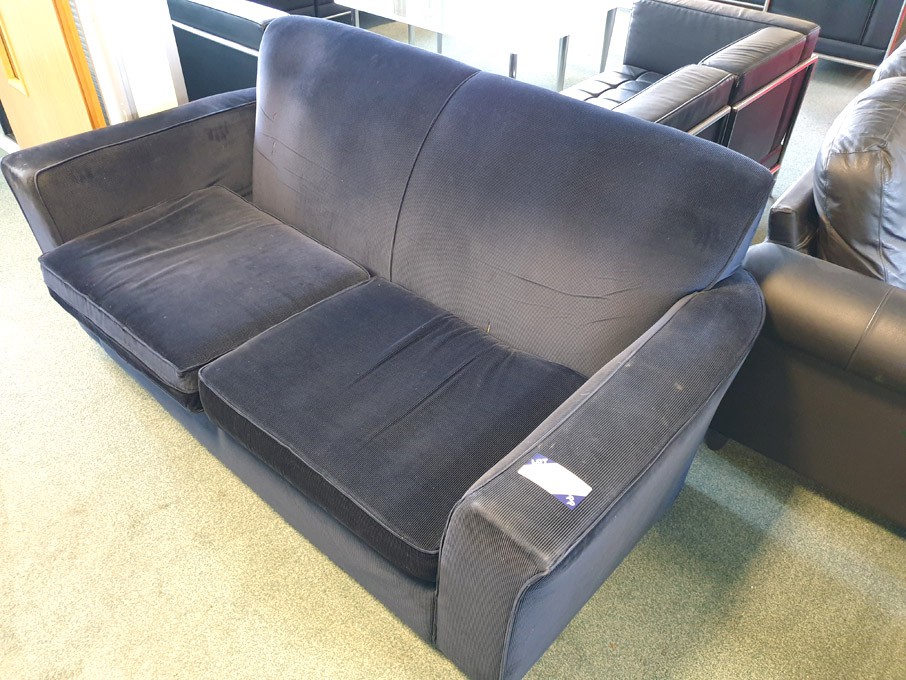 Blue cord effect 2 seater sofa, 1800x1000mm