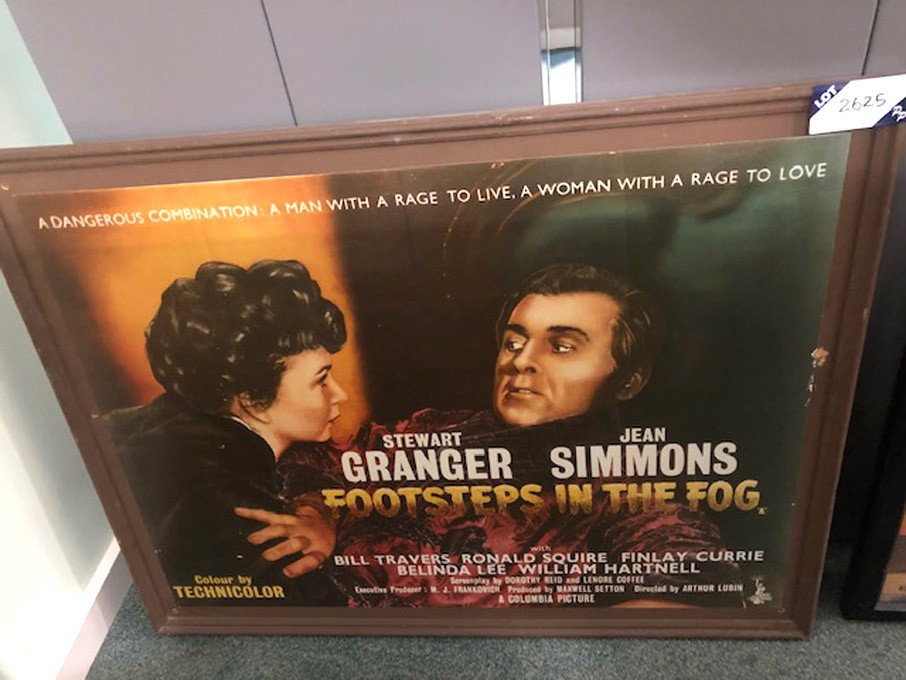 Footsteps in the fog framed colour poster