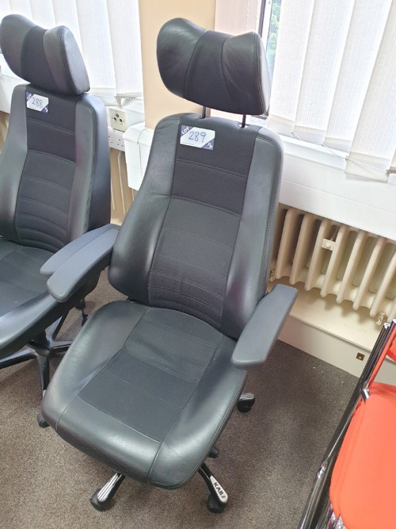 KAB leather effect swivel studio chair