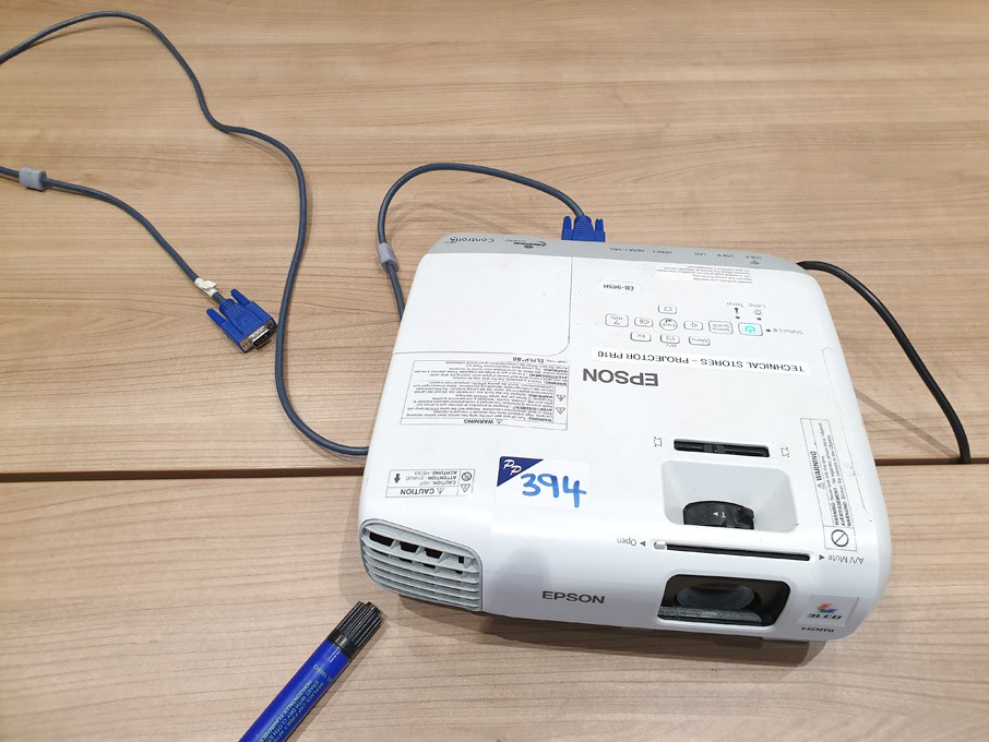 Epson H682B LCD projector, projector screen