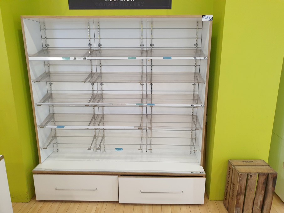 8x various size white wooden shop display stands w...