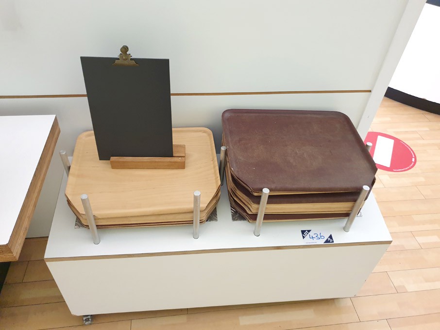 Serving tray storage stand, 1100x400mm