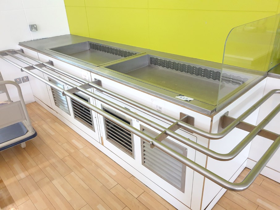 Large section white serving counter inc: 2x counte...