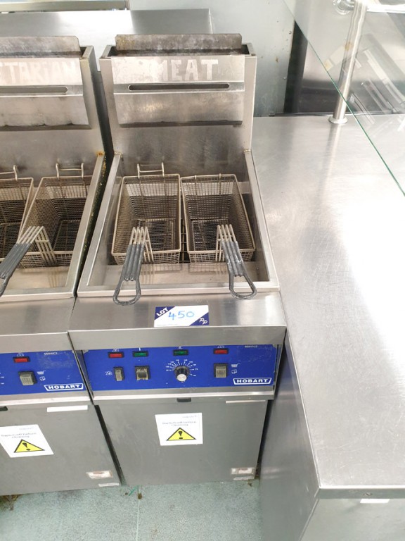 Hobart gas twin basket stainless steel fryer