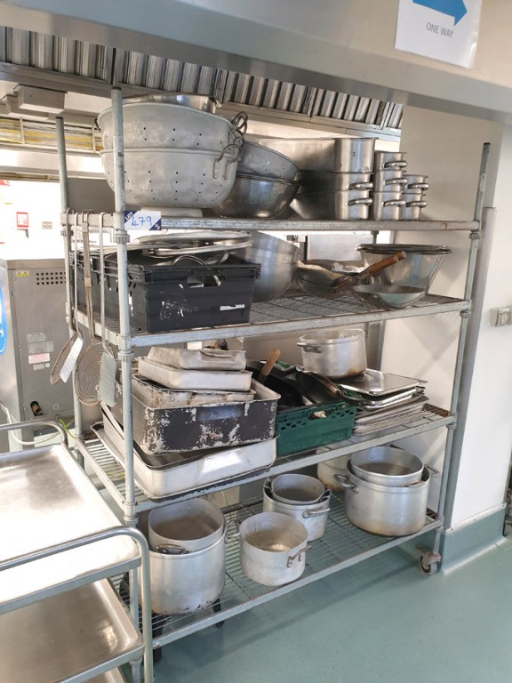 Mobile stainless steel storage rack, 1500x600mm in...