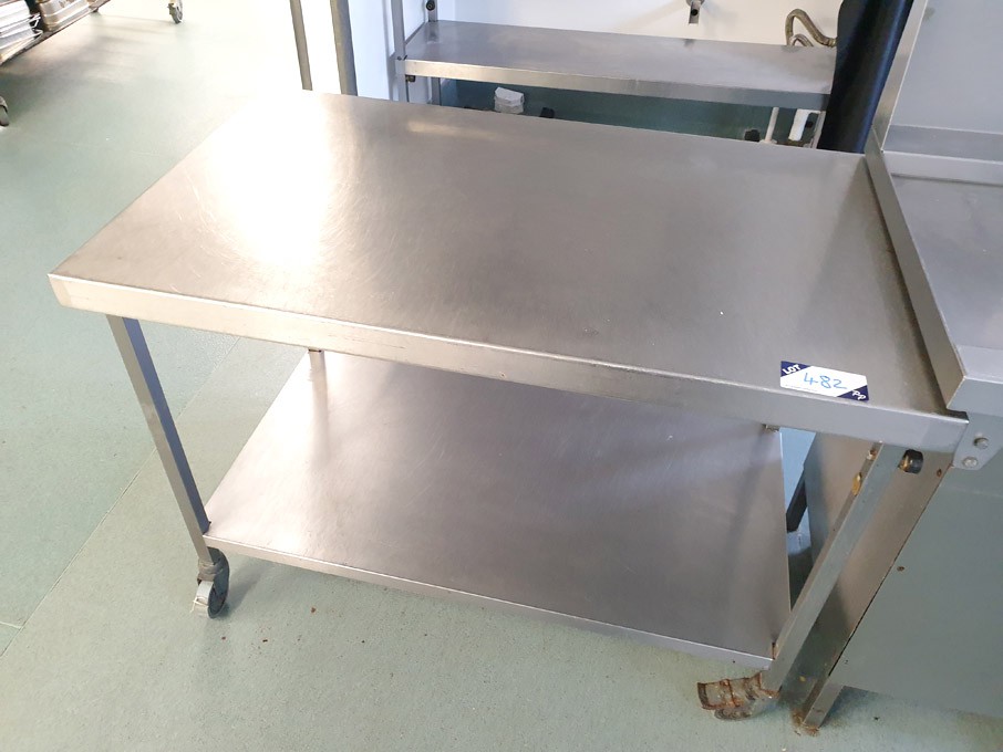 2x mobile stainless steel preparation tables, 1200...