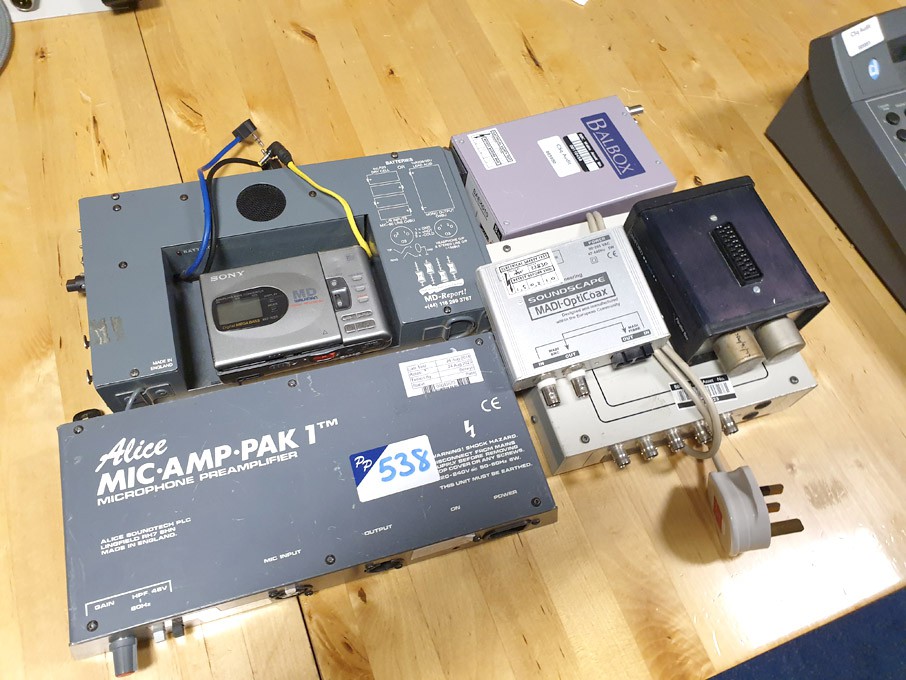 Alice microphone pre amp, MD reporter, Soundscape...