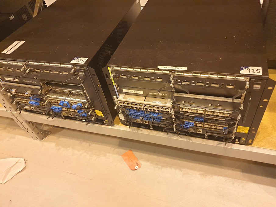 2x Foundry Networks NetIron MLX-8 frames with vari...