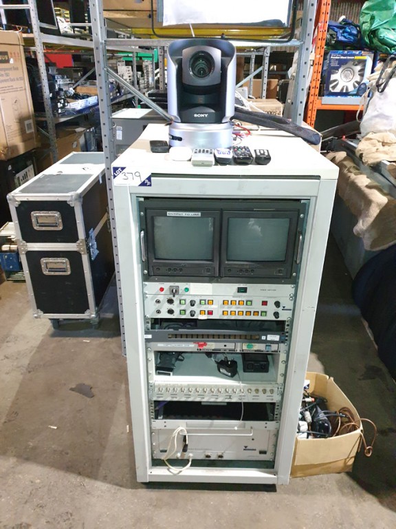Mobile rack unit with Sony HD conference camera, S...