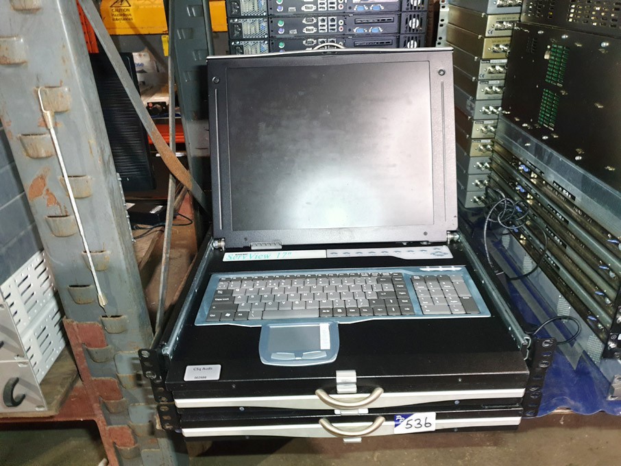 3x Black Box serv view 17" rack type monitor, keyb...