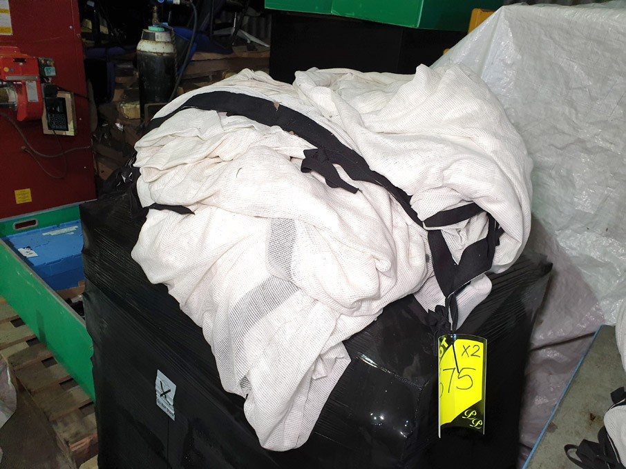 2x white mesh studio drapes