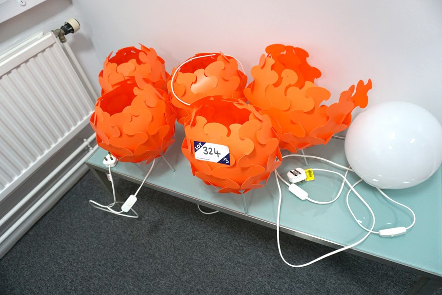 5x Ikea B0808 orange free standing lamps