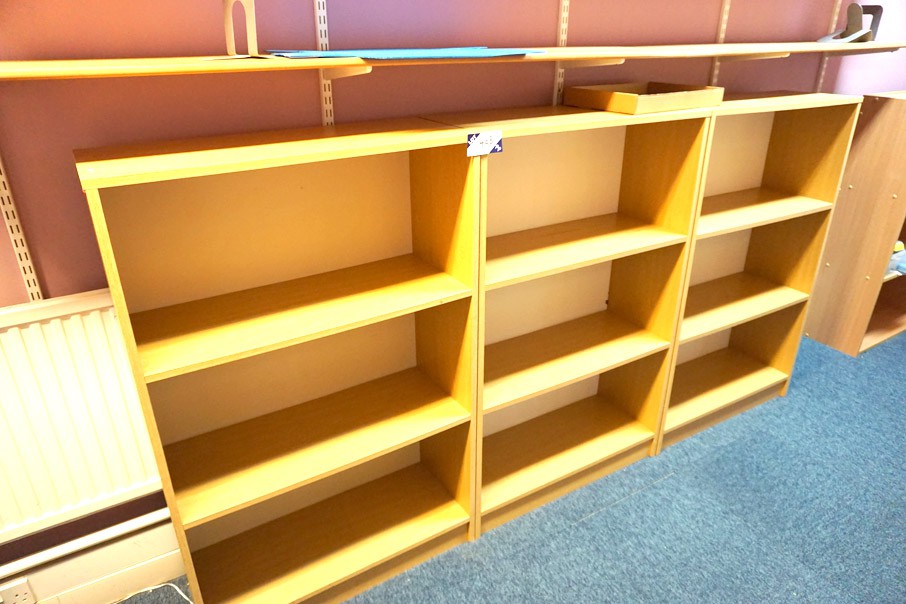 4x beech effect book cases