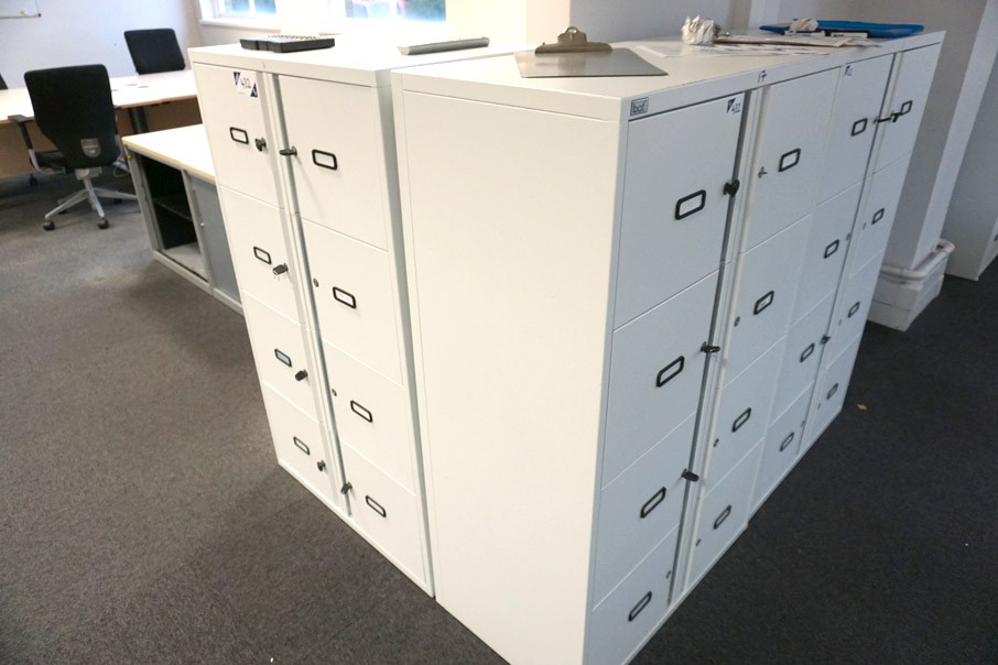 3x BOF white 8 compartment office lockers, 360x440...