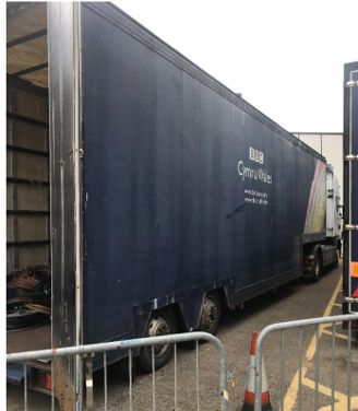 Tidd step frame semi trailer, blue, 36ft long, 210...