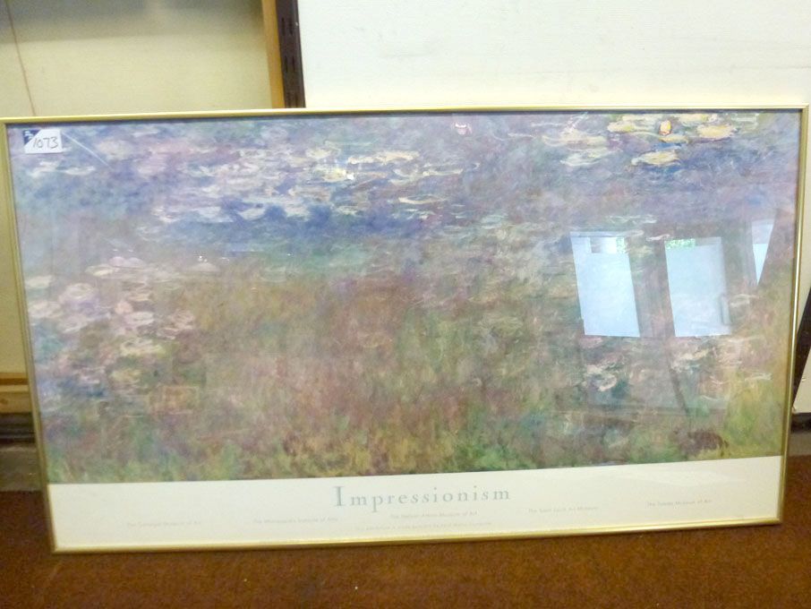 Monet Water lilies poster, mounted & framed, 108x6...