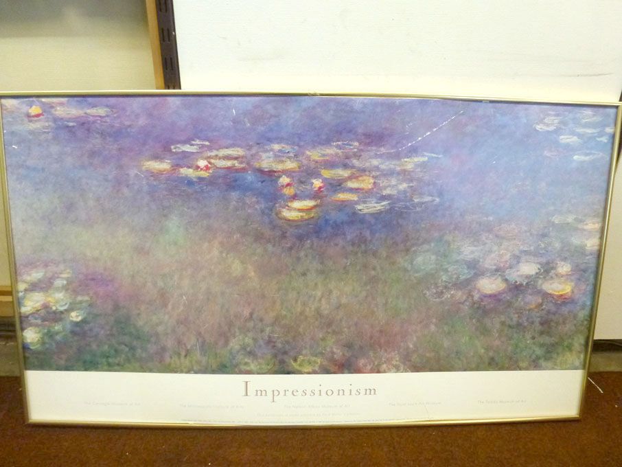 Monet Water lilies poster, mounted & framed, 108x6...
