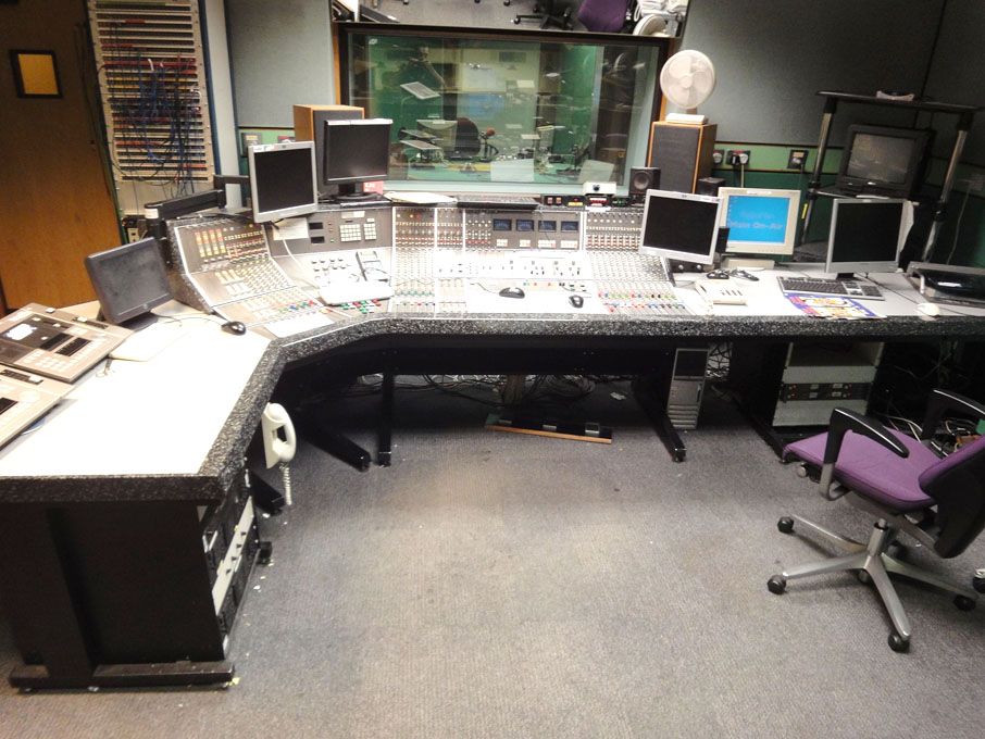 Calrec stereo mixing desk 7’ x 14’ L shaped desk...