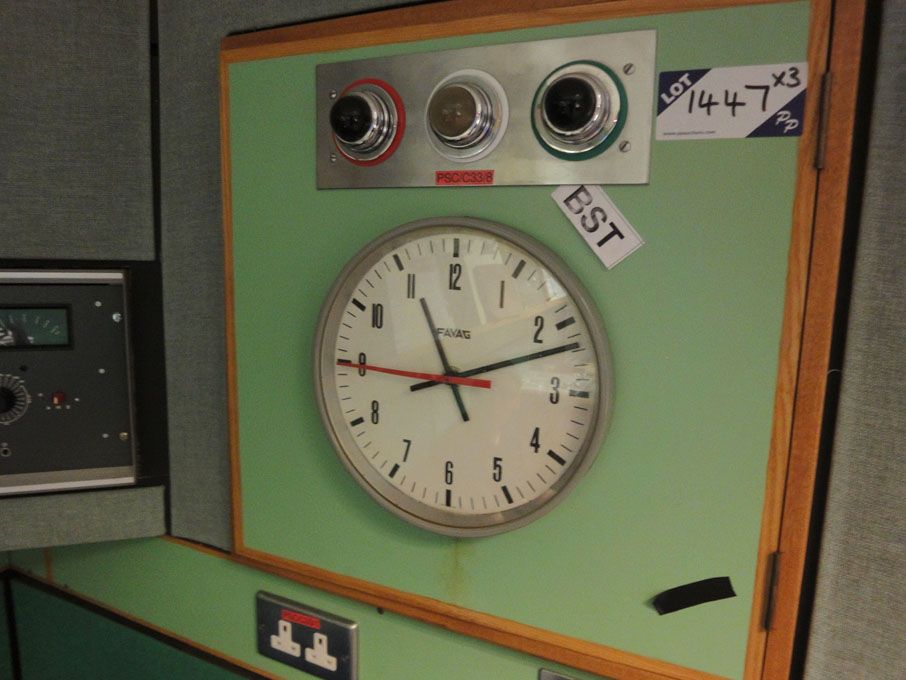 2x Favag & 1x Mobatime analogue pulse clocks &...