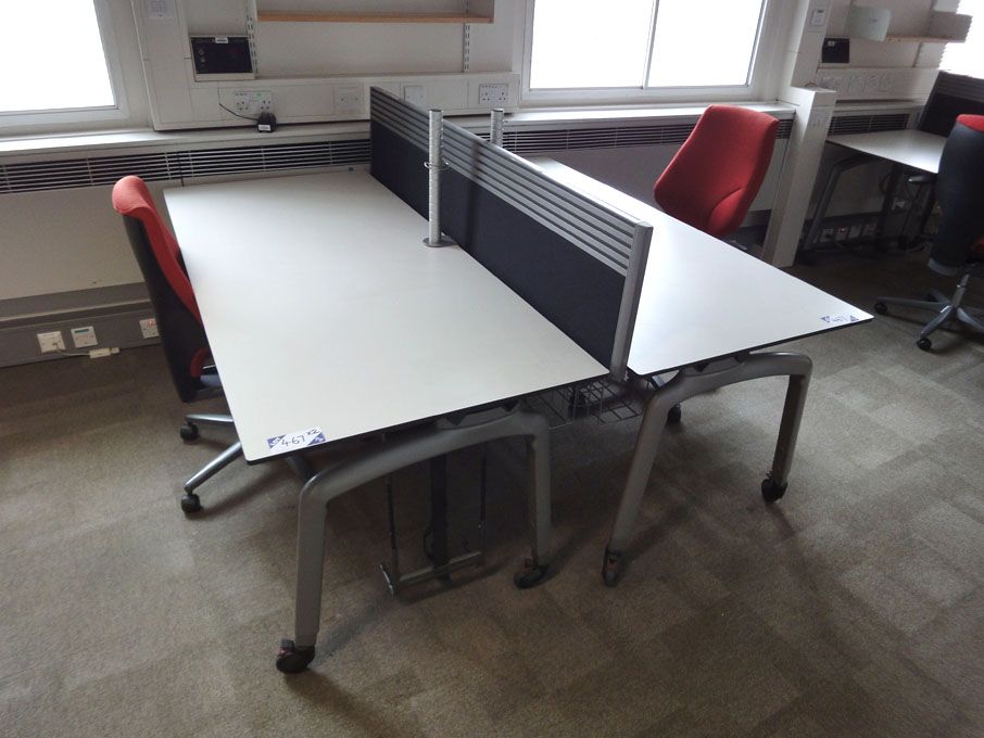 2x 1800x800mm mobile light grey metal frame techni...