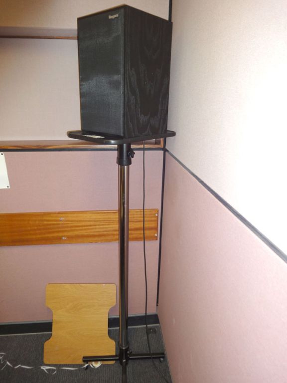 2x Rogers LS5/9 monitoring loud speakers on stands