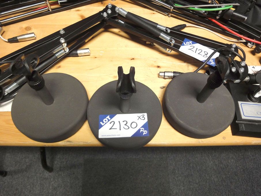 3x desk type microphone stands