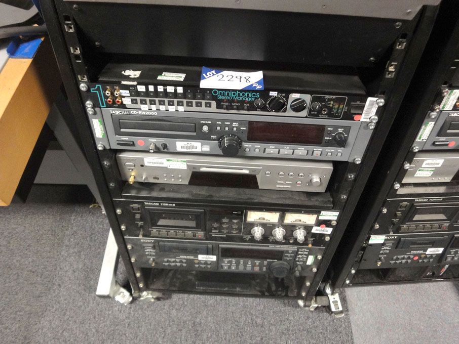 Mobile music rack with contents inc: Omniphonics s...