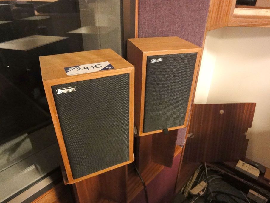 2x Goodmans LS3/5A monitor loud speakers on stands