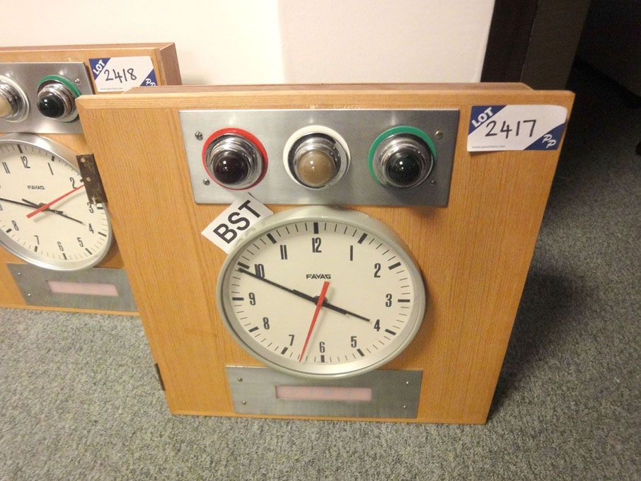 Favag analogue pulse clock & 'on air' lights (Plea...