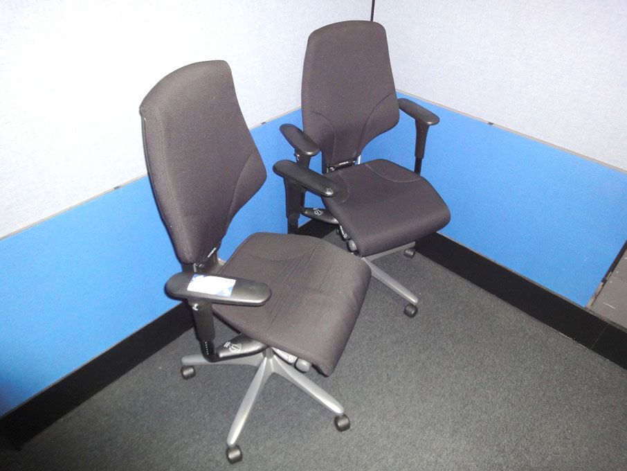 4x Girofex black swivel technical chairs with arms