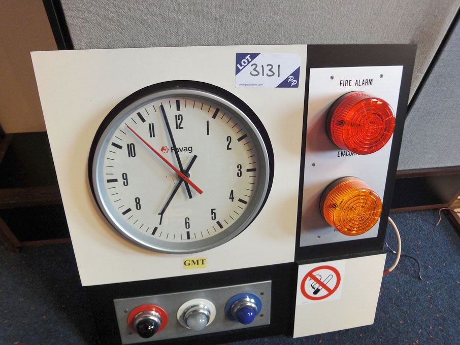 Favag analogue pulse clock & 'on air' lights (Plea...