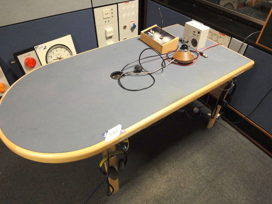 60x30" approx studio desk with 'on air' light, Sen...