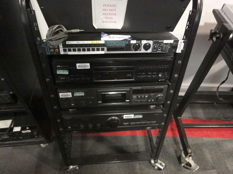 Mobile music rack with contents inc: Omniphonics s...
