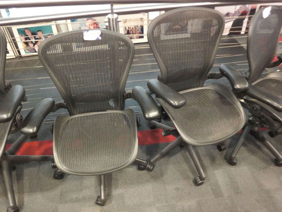 2x Hermann Miller technical swivel chairs with arm...