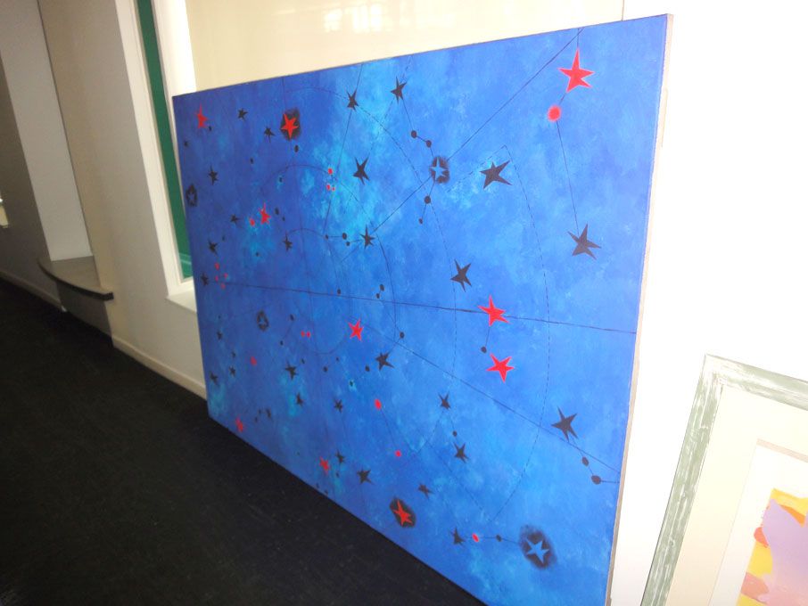 The large blue sky & stars by P Catherall, 243x178...