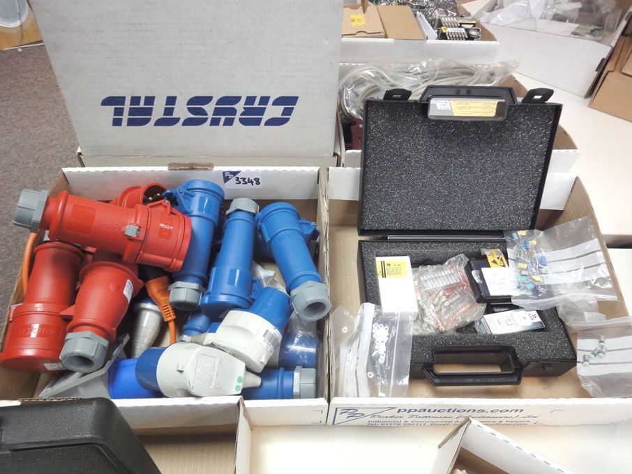 Qty Mennekes etc 16A plugs, fuses, capacitors etc...