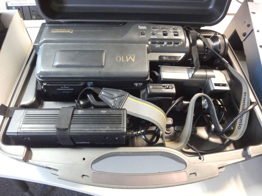 Panasonic M10 series VHS video camera in case, Son...