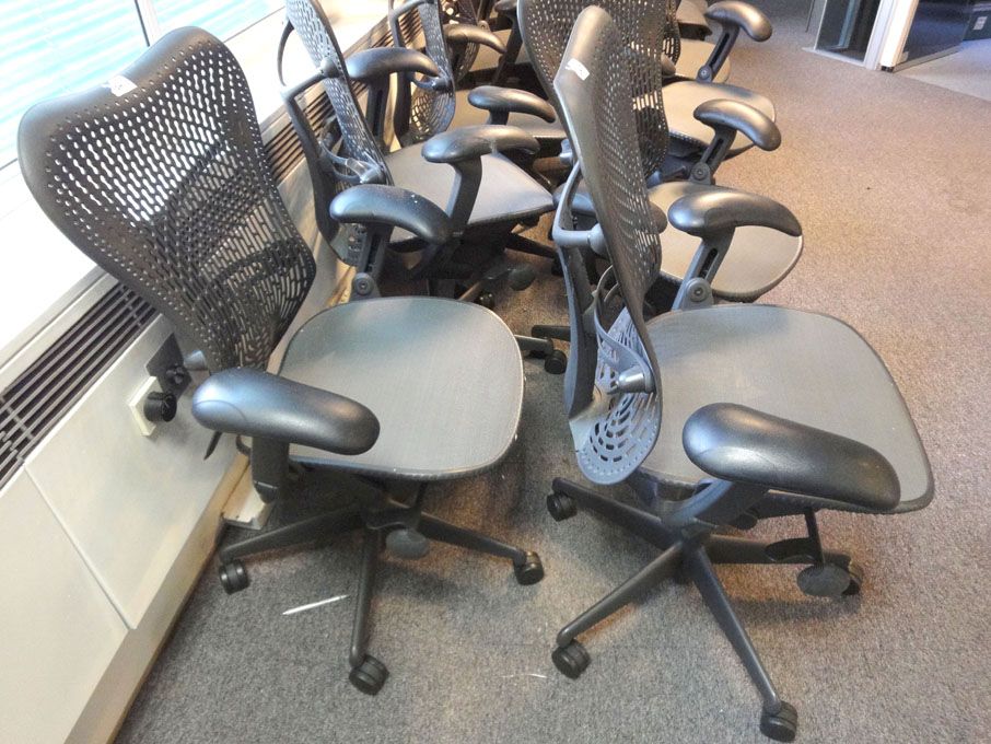 2x Herman Miller technical swivel chairs with arm...